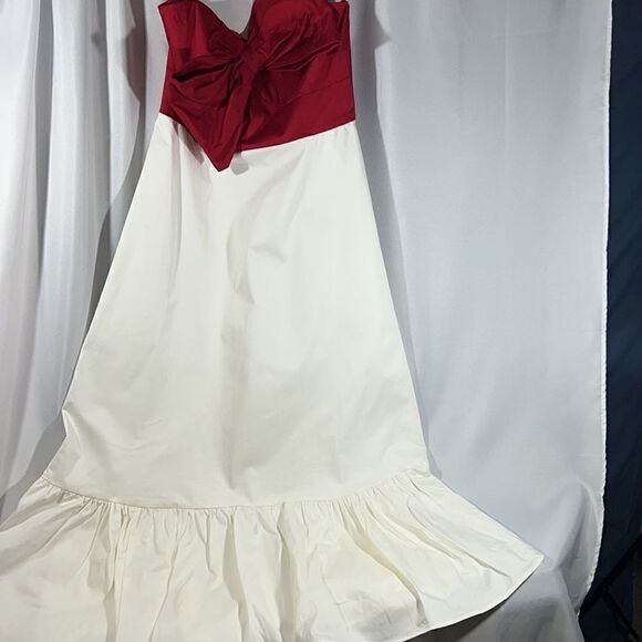ANTHROPOLOGIE BY HUTCH BOW-TIE MAXI DRESS IN RED WHITE NEW - Picture 10 of 12